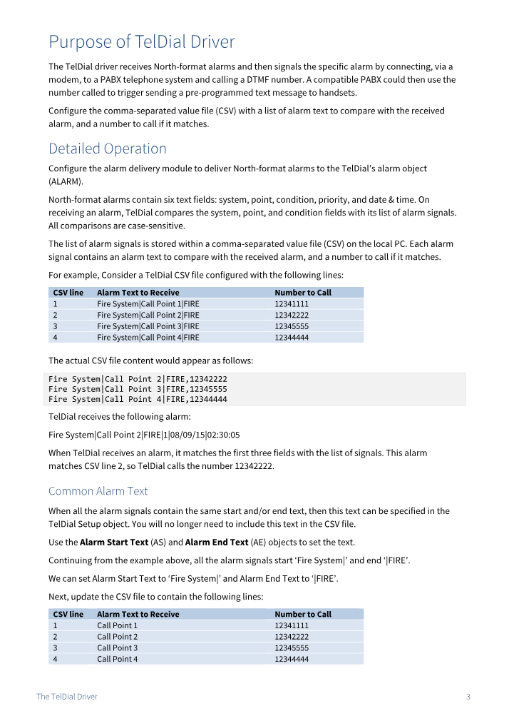 Preview thumbnail of page 3 of the TelDial Driver Manual PDF document.